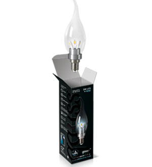 Светодиодная лампа Свеча на ветру для хрустальных люстр (прозрачная) 3W E14 2700K теплый белый